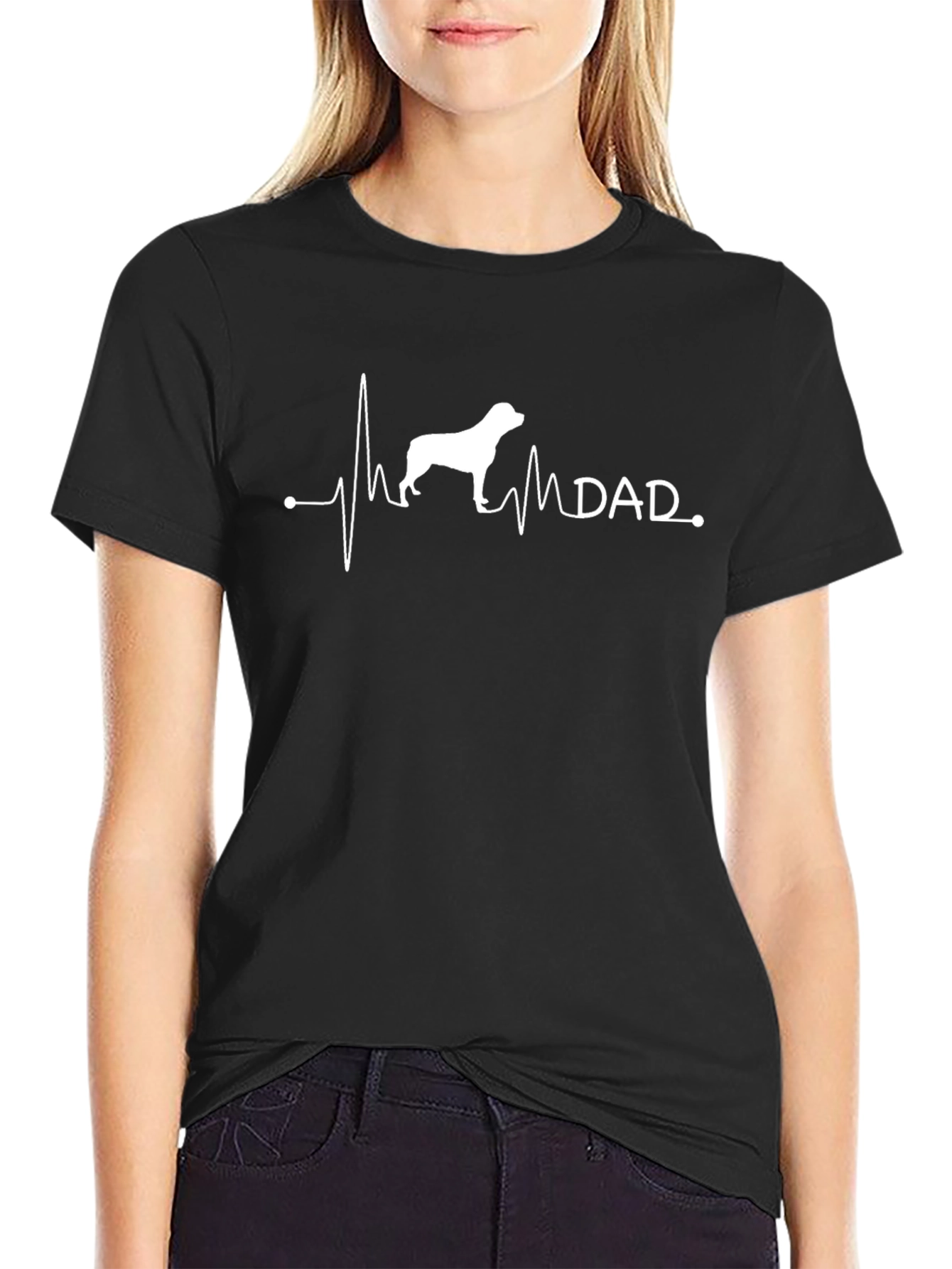 Rottweiler Dad Heartbeat T-Shirt