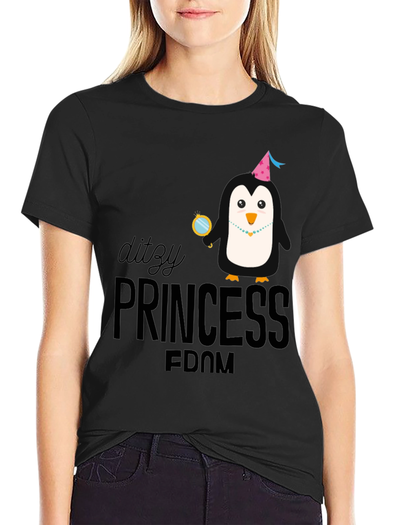 Ditzy Princess Penguin Graphic T-Shirt
