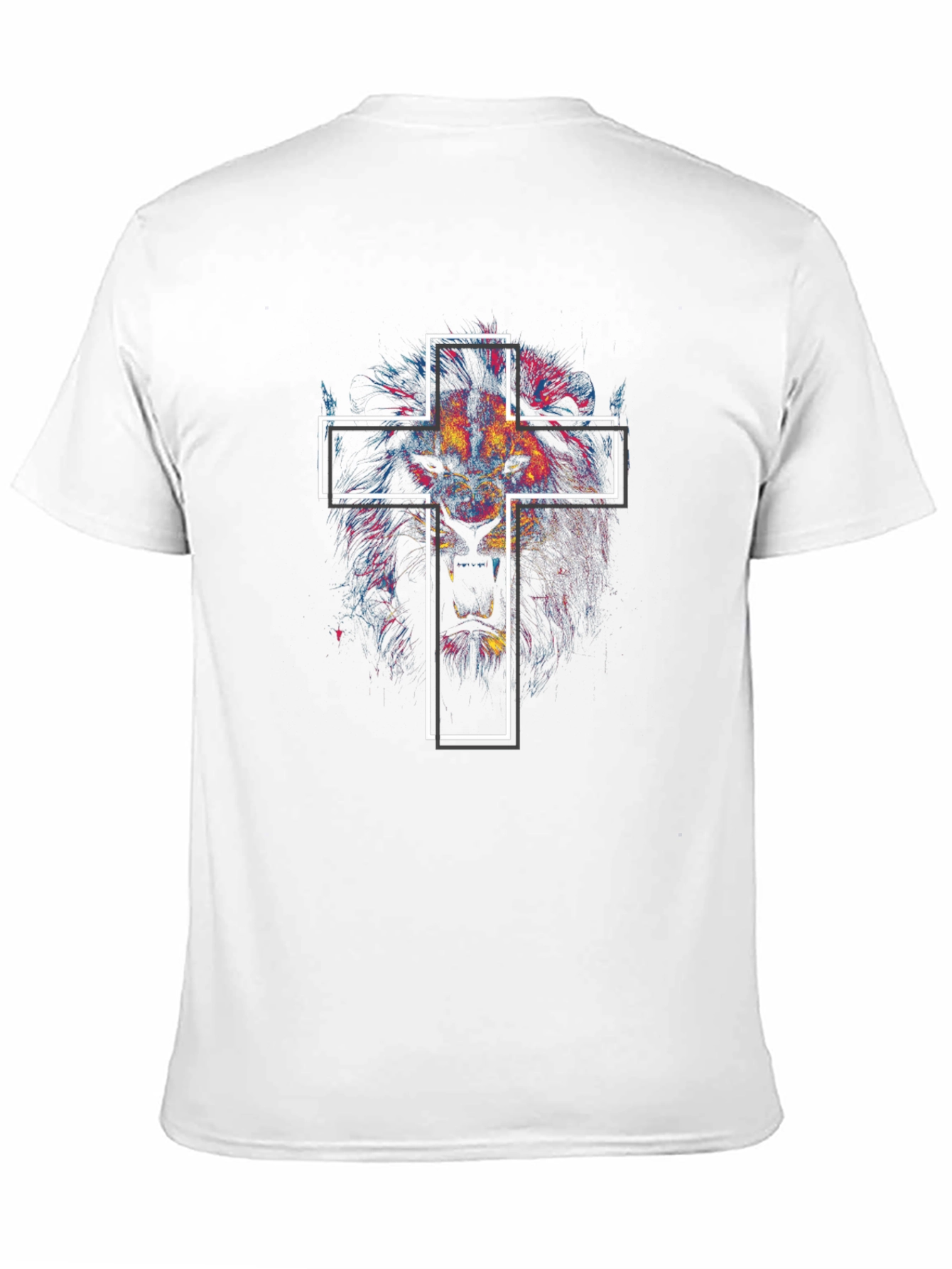Lion and Cross Graphic Tee - Black