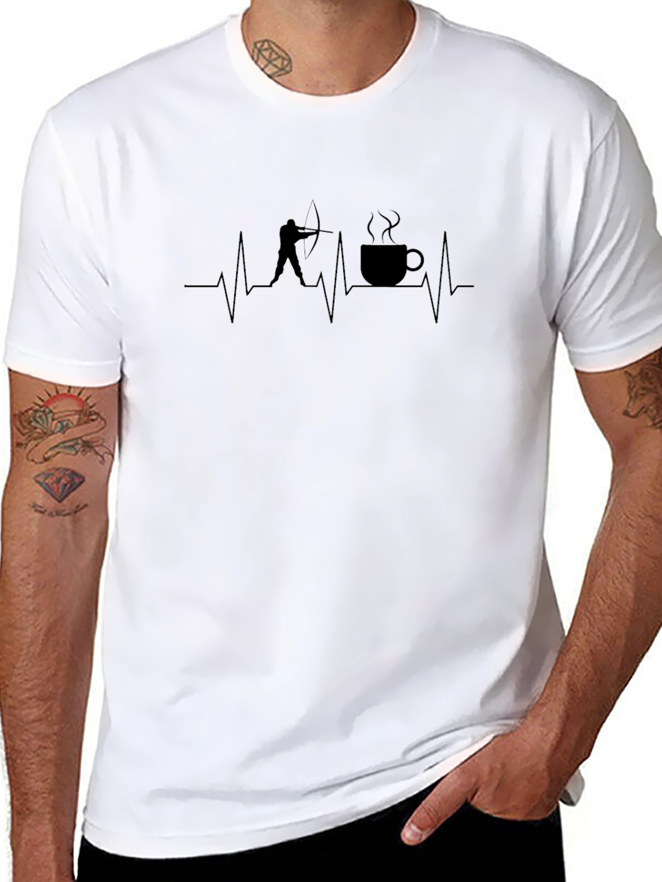 Archery & Coffee Heartbeat T-Shirt