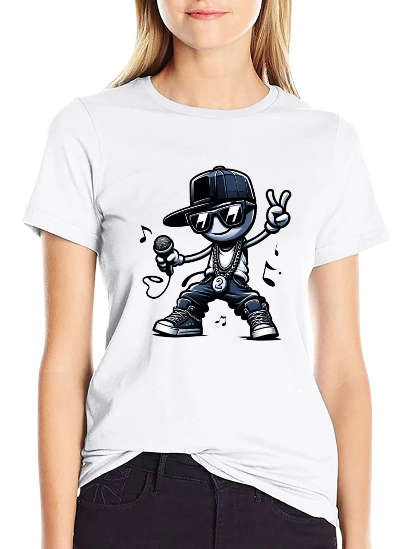 Cool Cartoon Rapper Graphic Tee