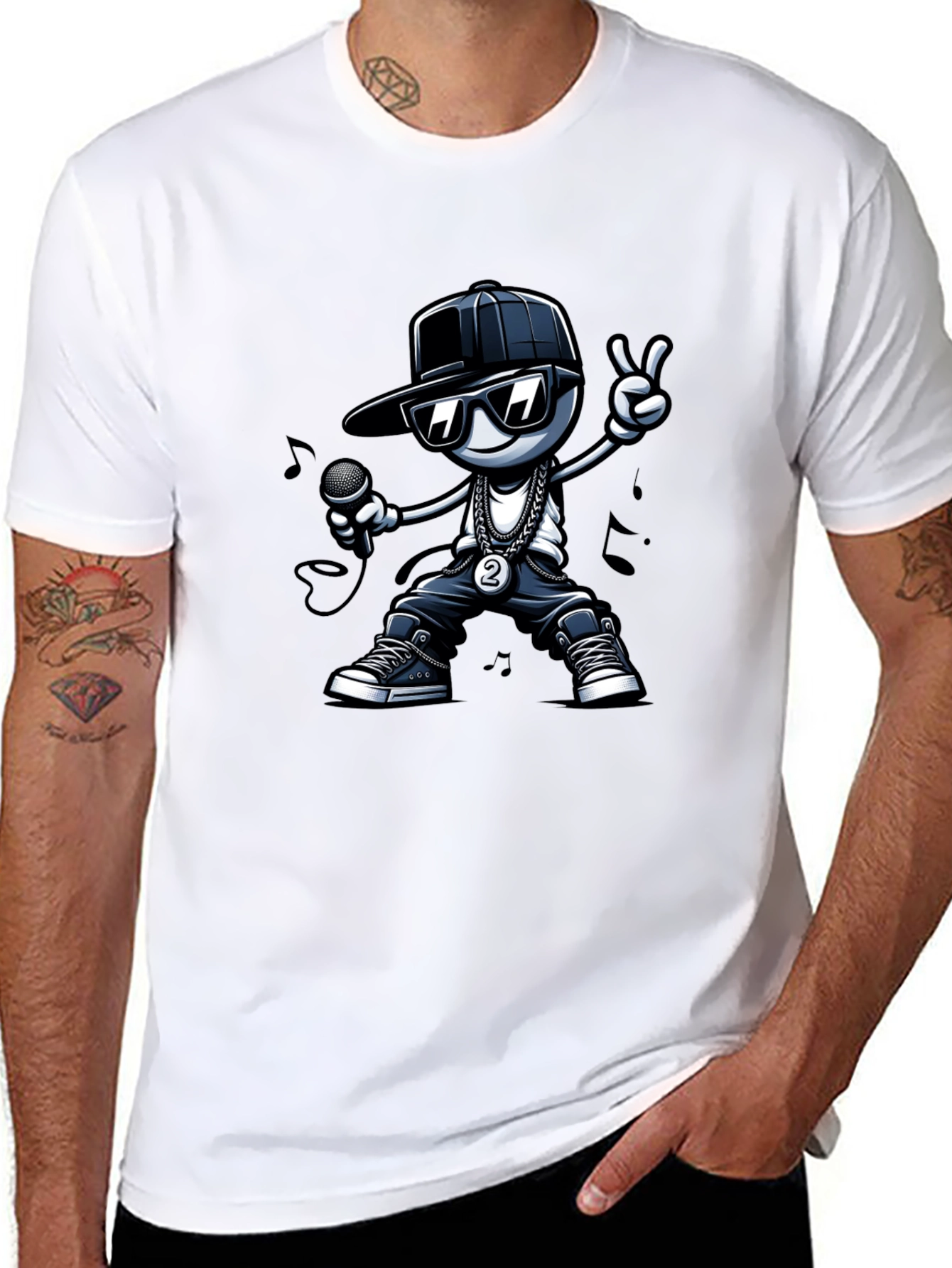 Cool Cartoon Rapper Graphic Tee