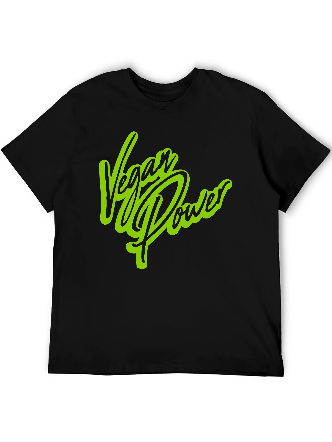 Vegan Power Graphic Print Black T-Shirt
