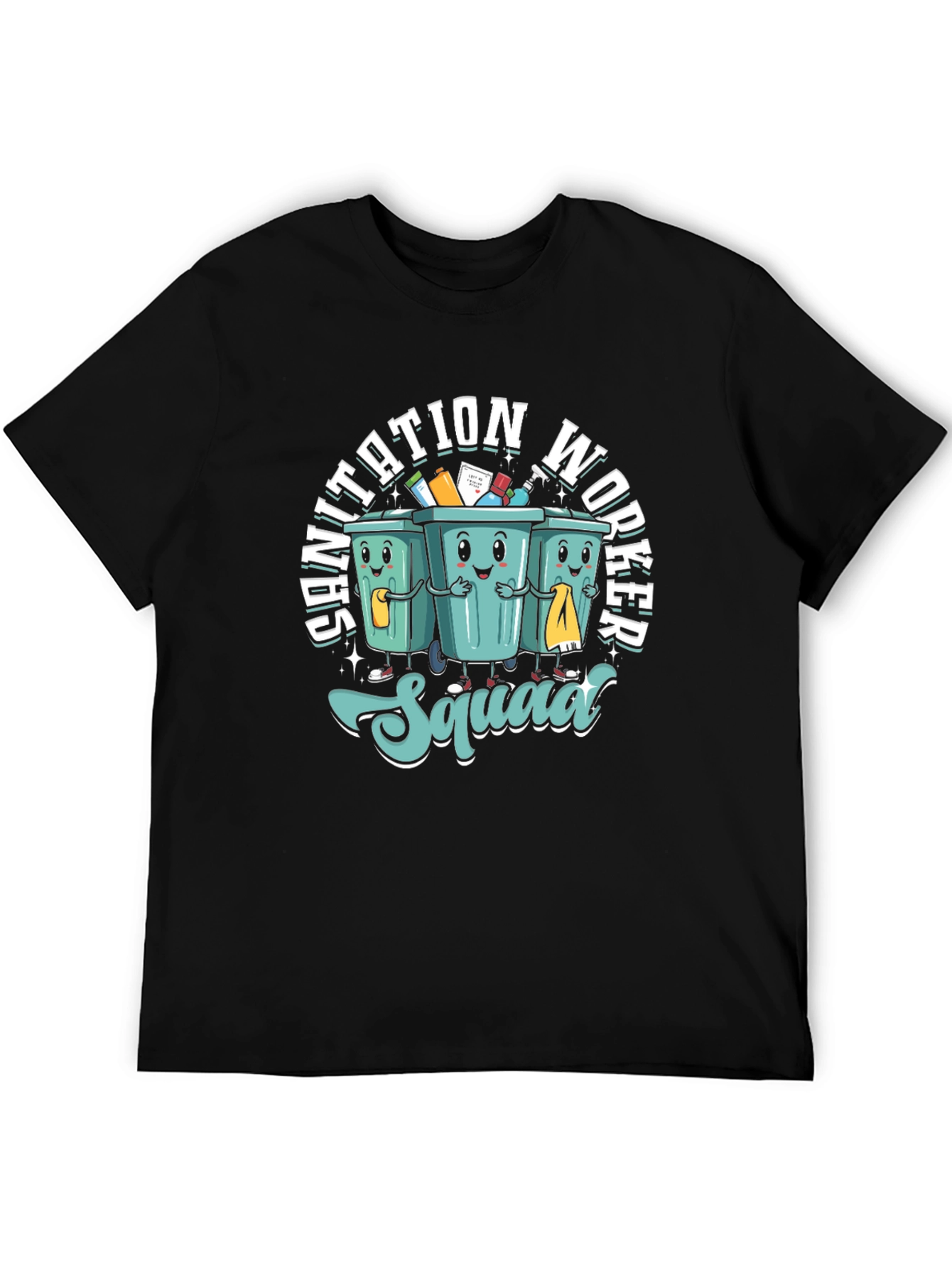 Sanitation Worker Squad T-Shirt - Cartoon Graphic Tee