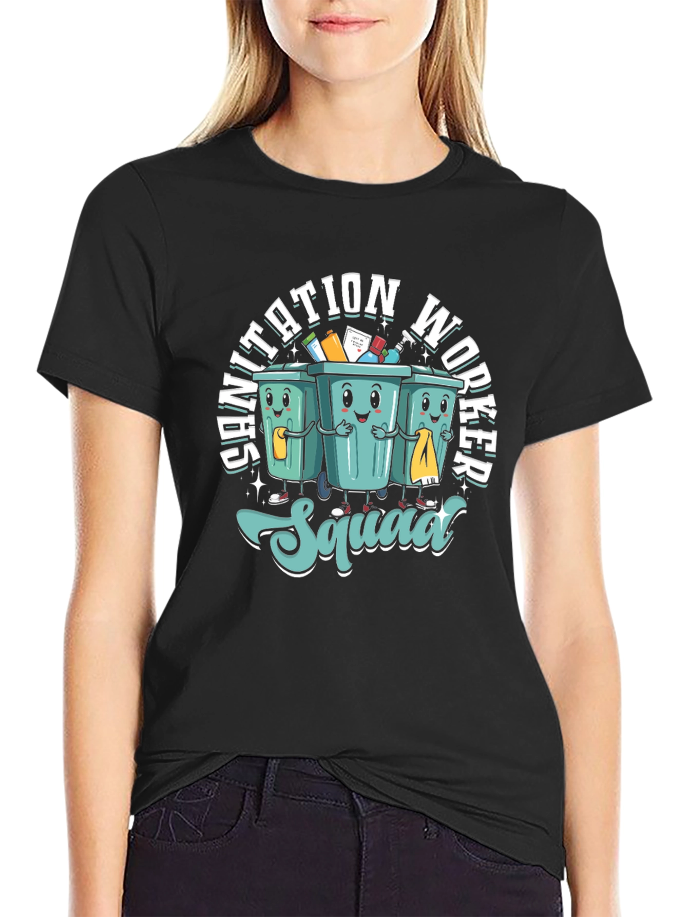 Sanitation Worker Squad T-Shirt - Cartoon Graphic Tee