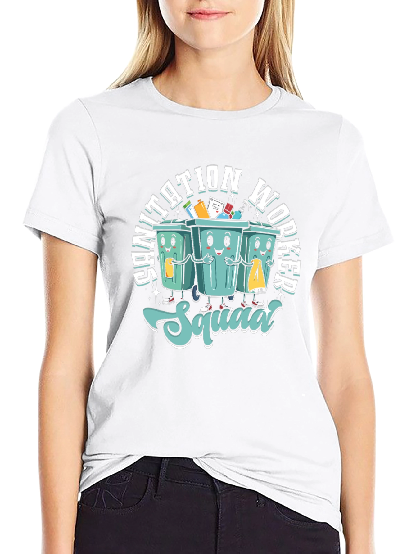 Sanitation Worker Squad T-Shirt - Cartoon Graphic Tee
