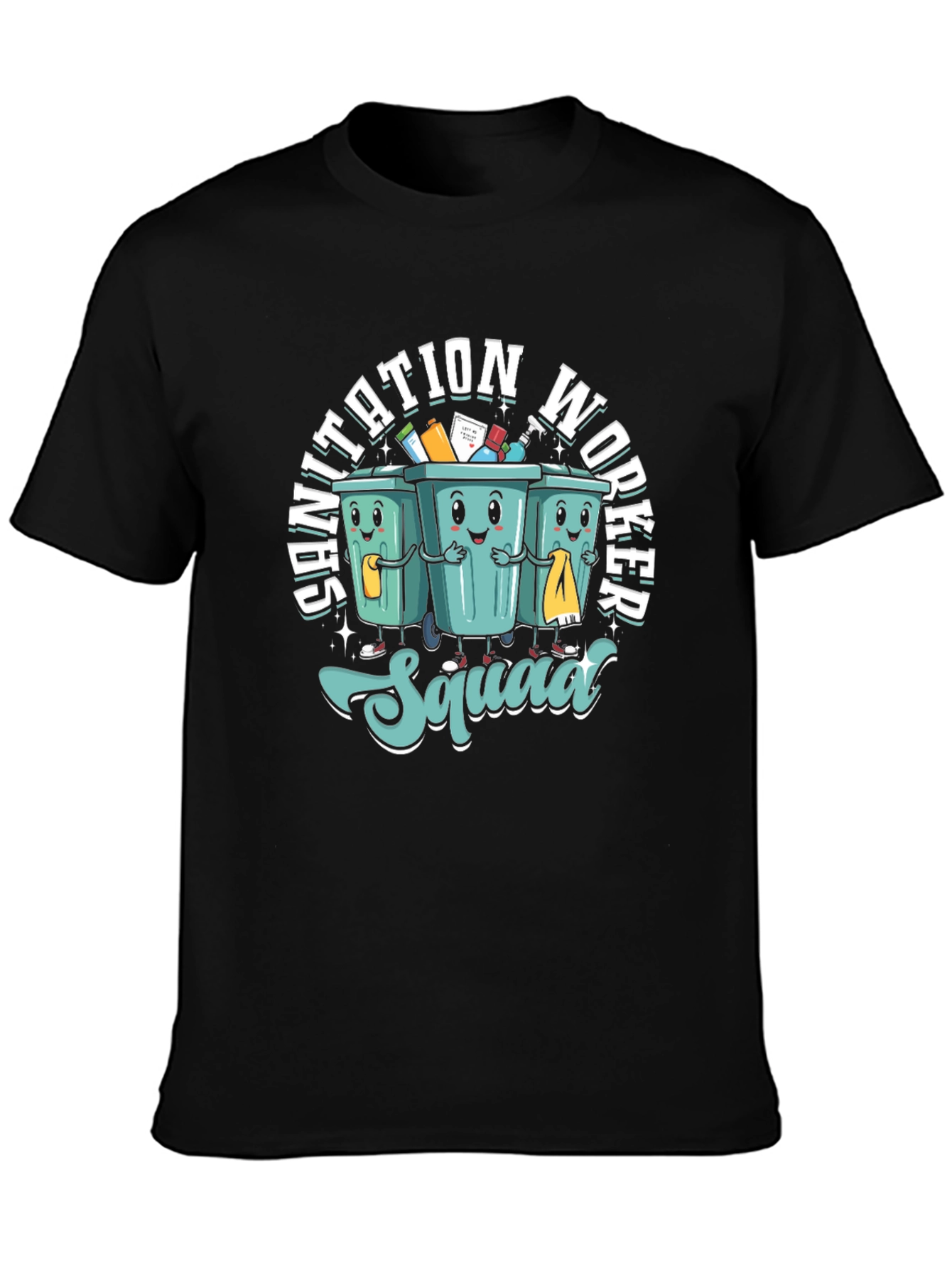 Sanitation Worker Squad T-Shirt - Cartoon Graphic Tee