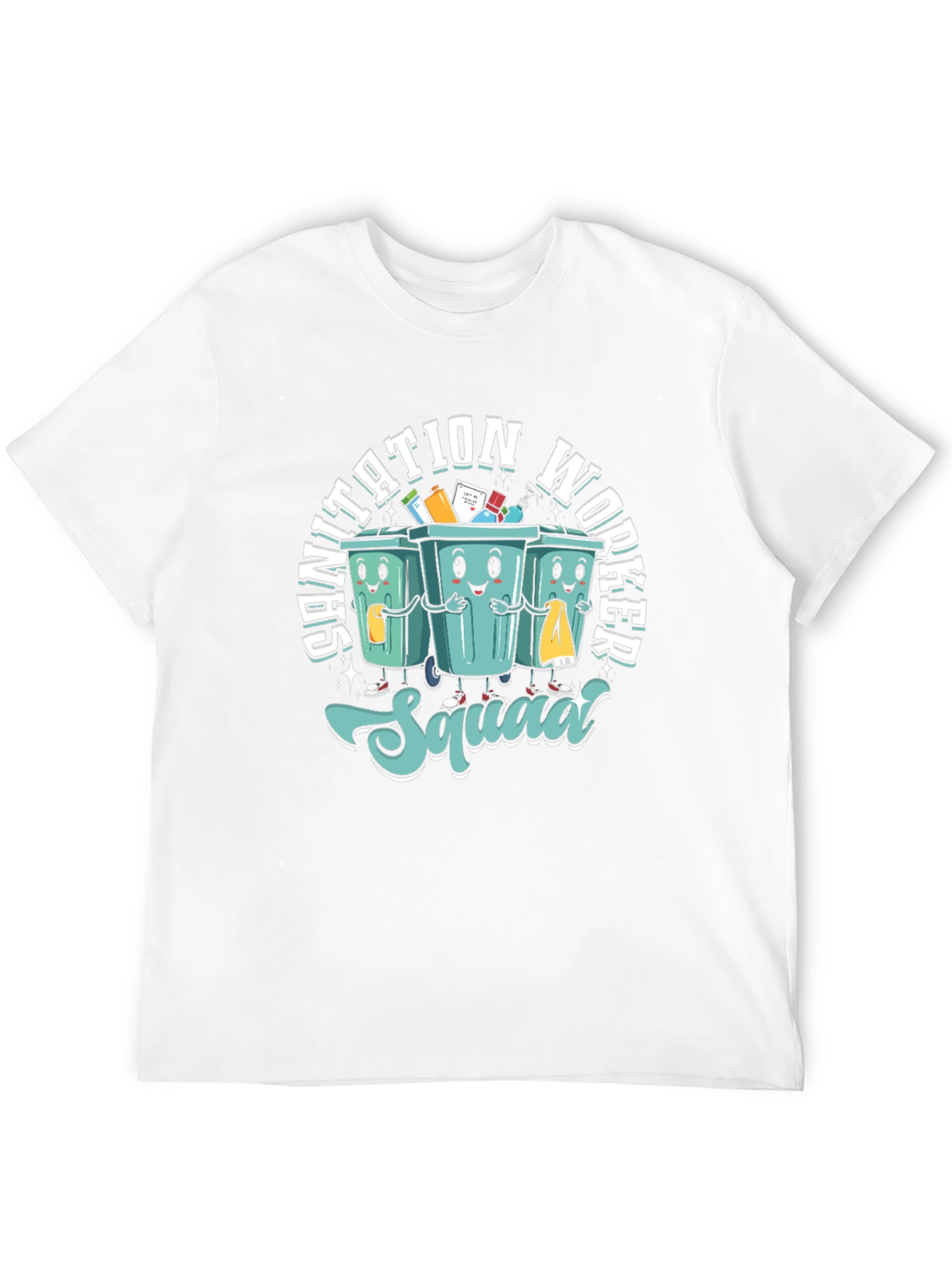 Sanitation Worker Squad T-Shirt - Cartoon Graphic Tee