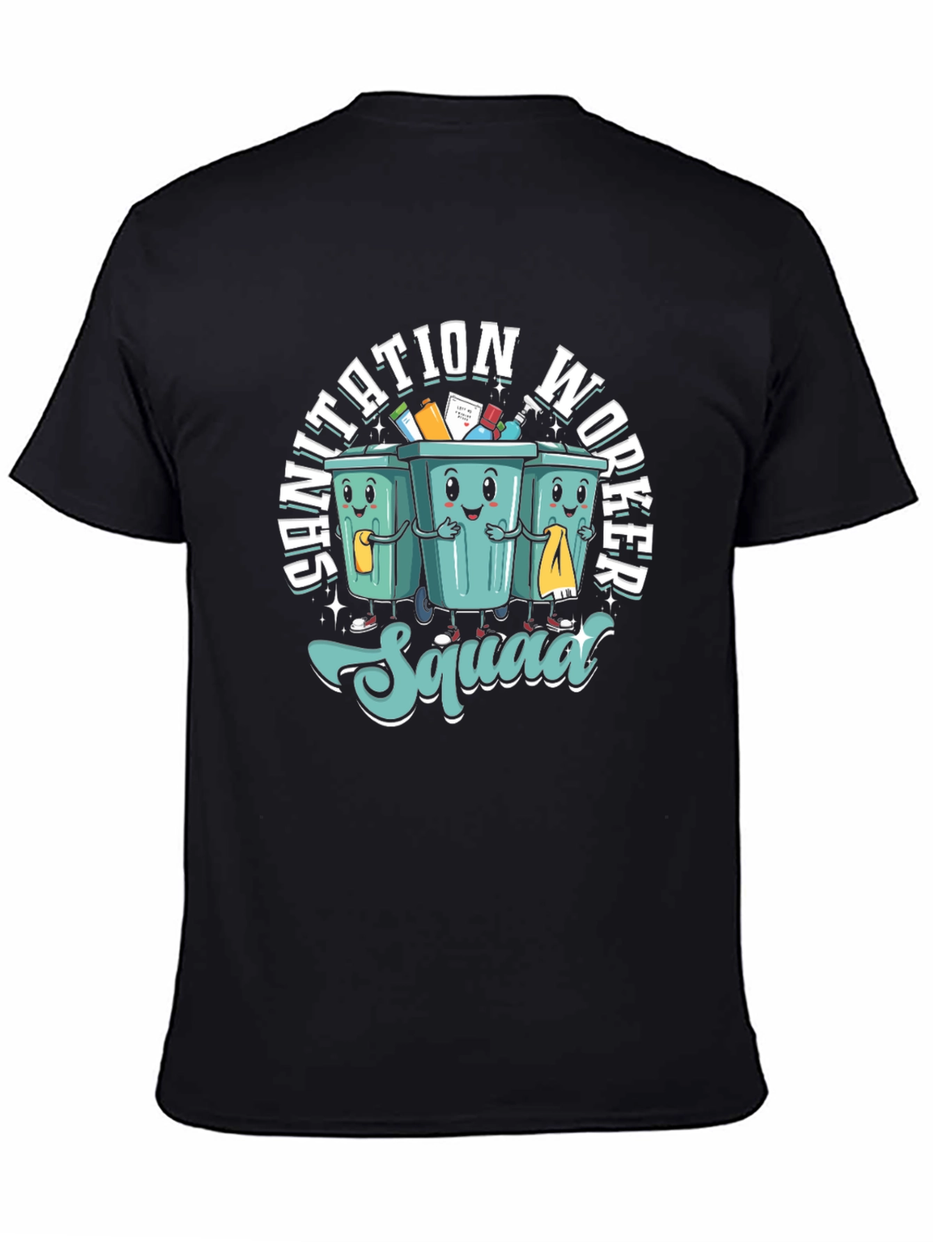Sanitation Worker Squad T-Shirt - Cartoon Graphic Tee