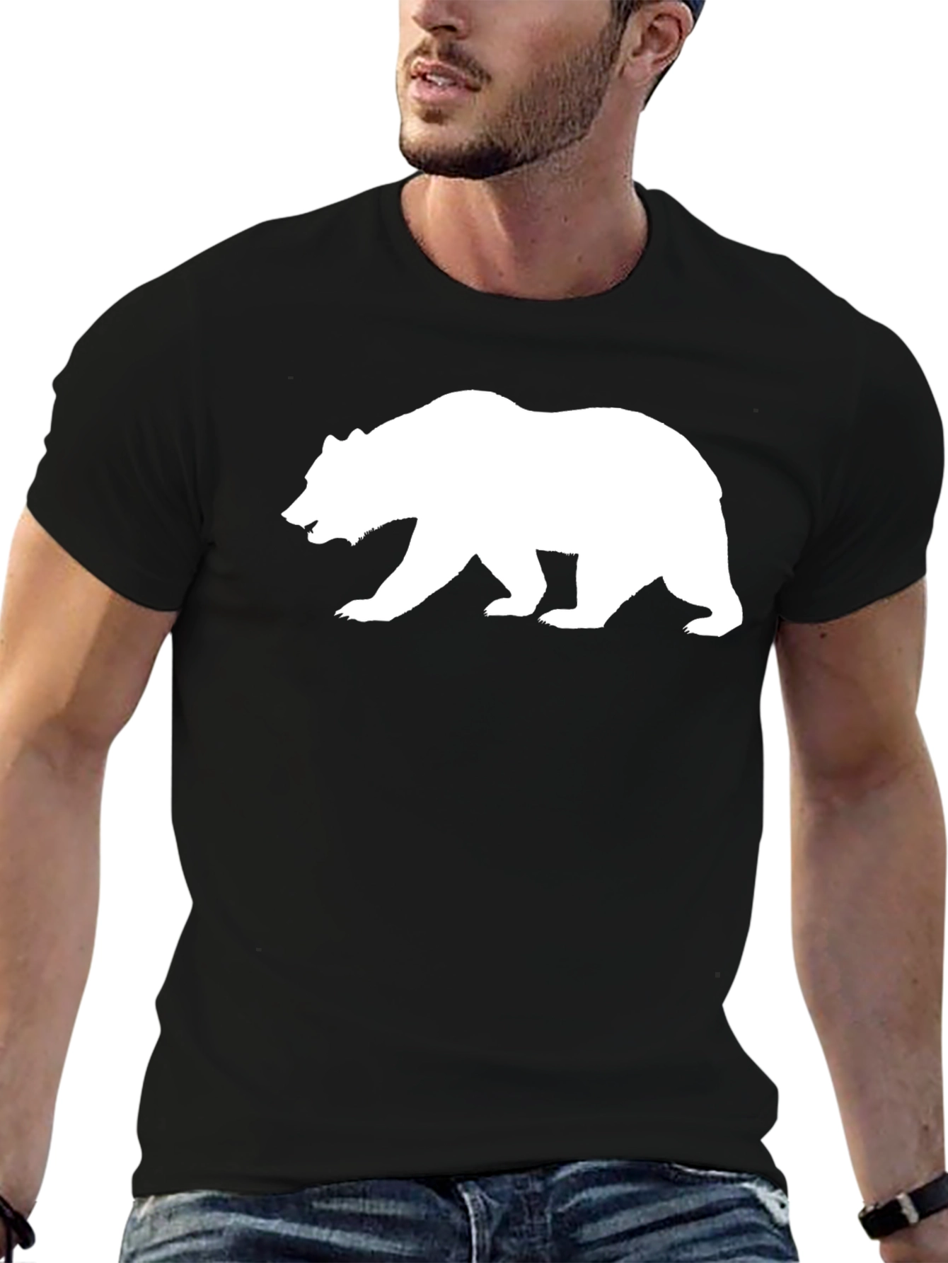 Bear Silhouette Black T-Shirt