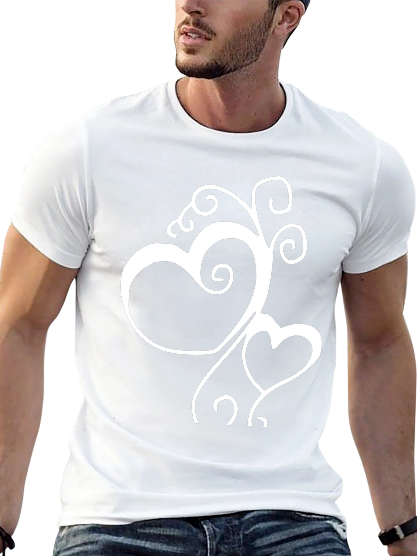 Heart Swirl Graphic Tee - Black Casual Shirt