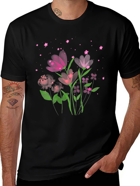 Floral Print Crew Neck Tee