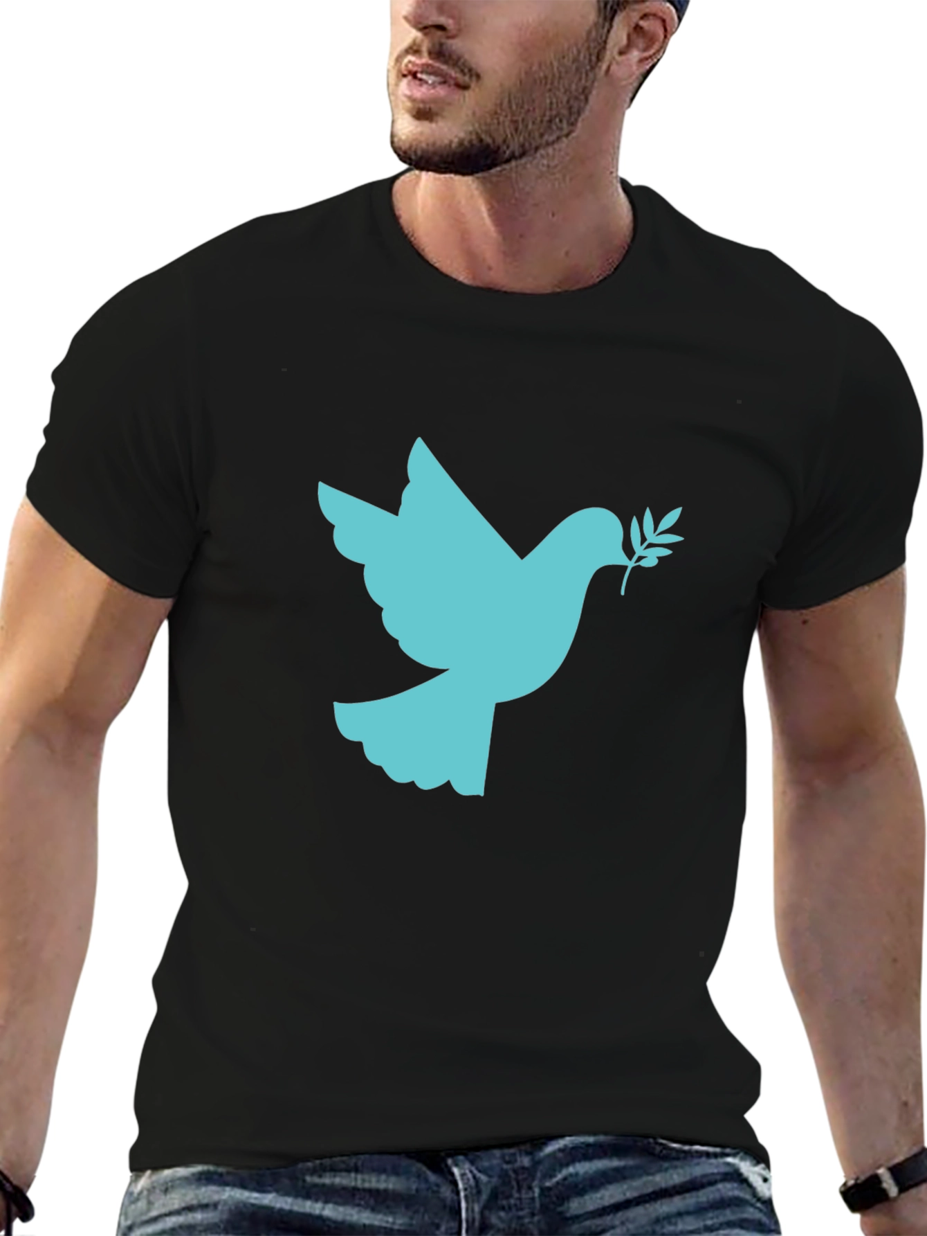 Peace Dove Graphic Black T-Shirt
