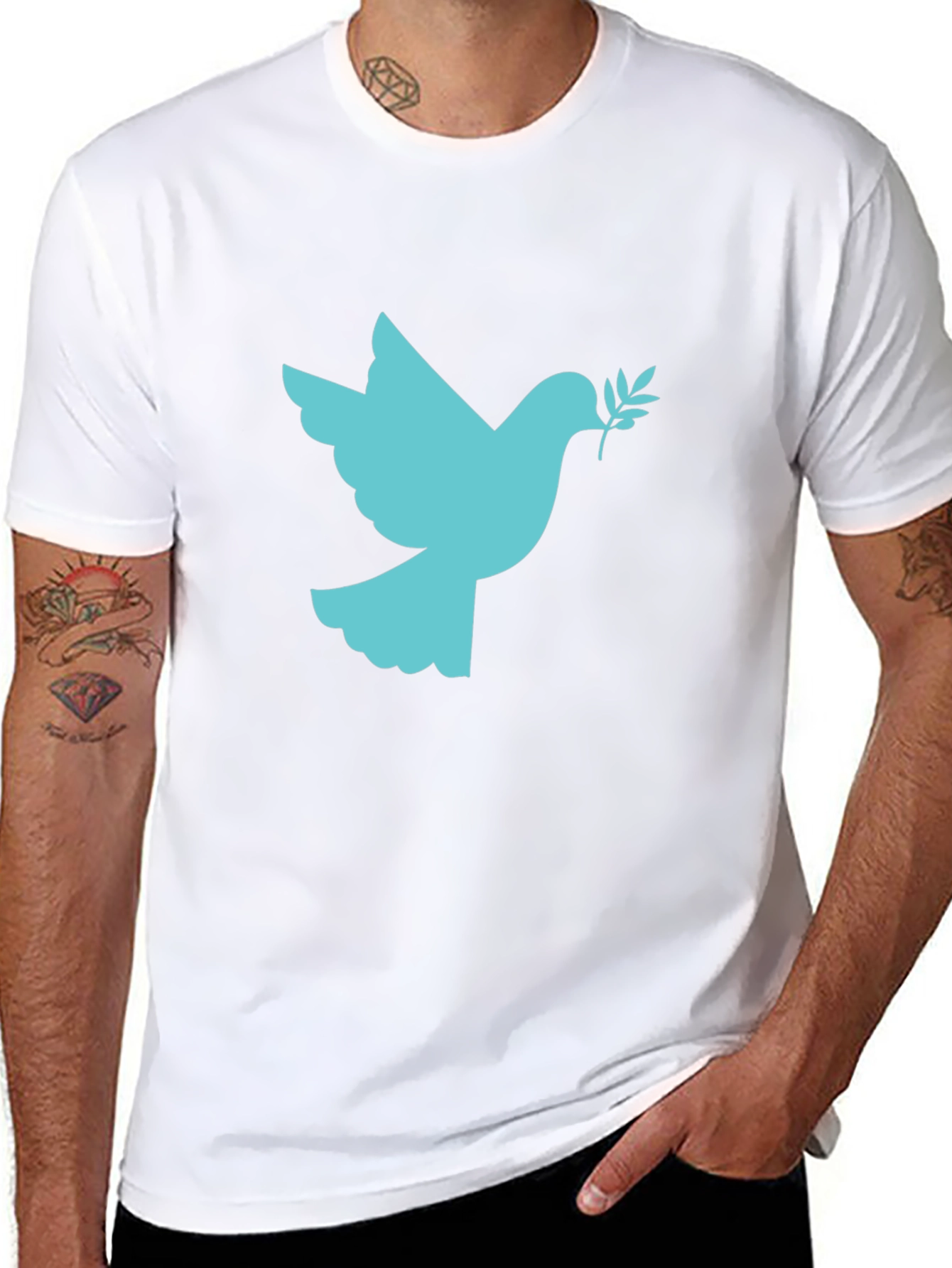 Peace Dove Graphic Black T-Shirt