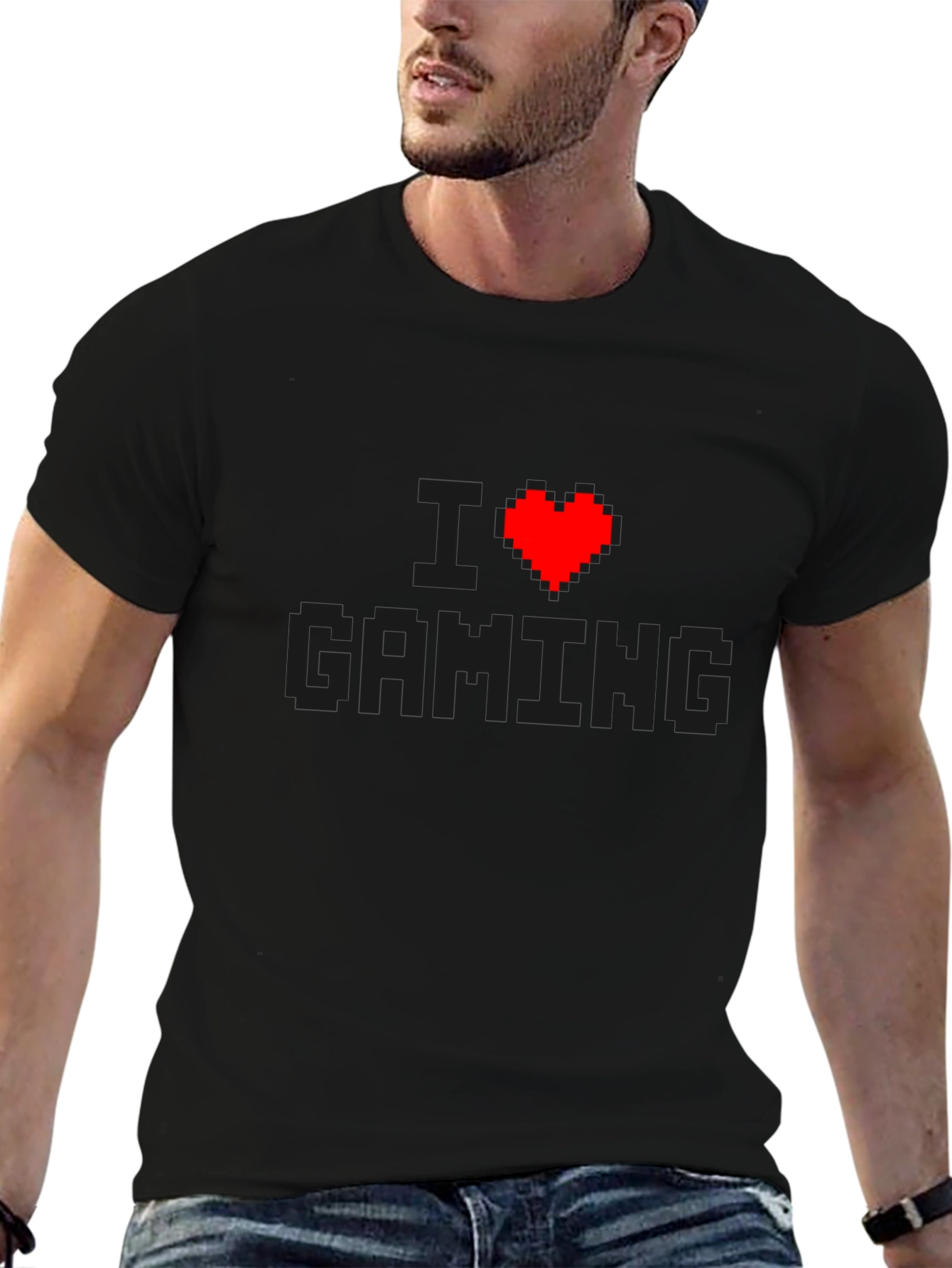 I Heart Gaming T-Shirt Pixel Art Gamer Tee