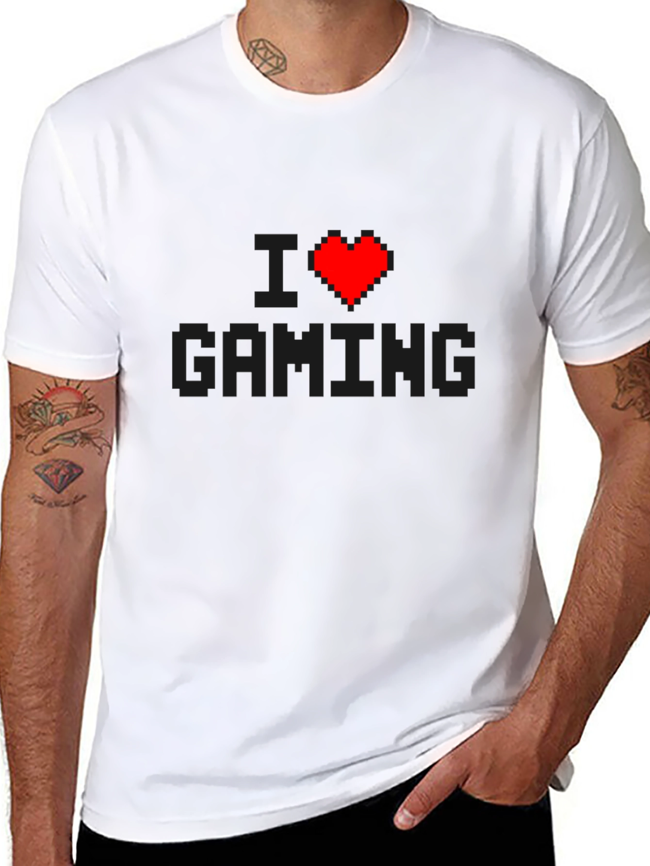 I Heart Gaming T-Shirt Pixel Art Gamer Tee