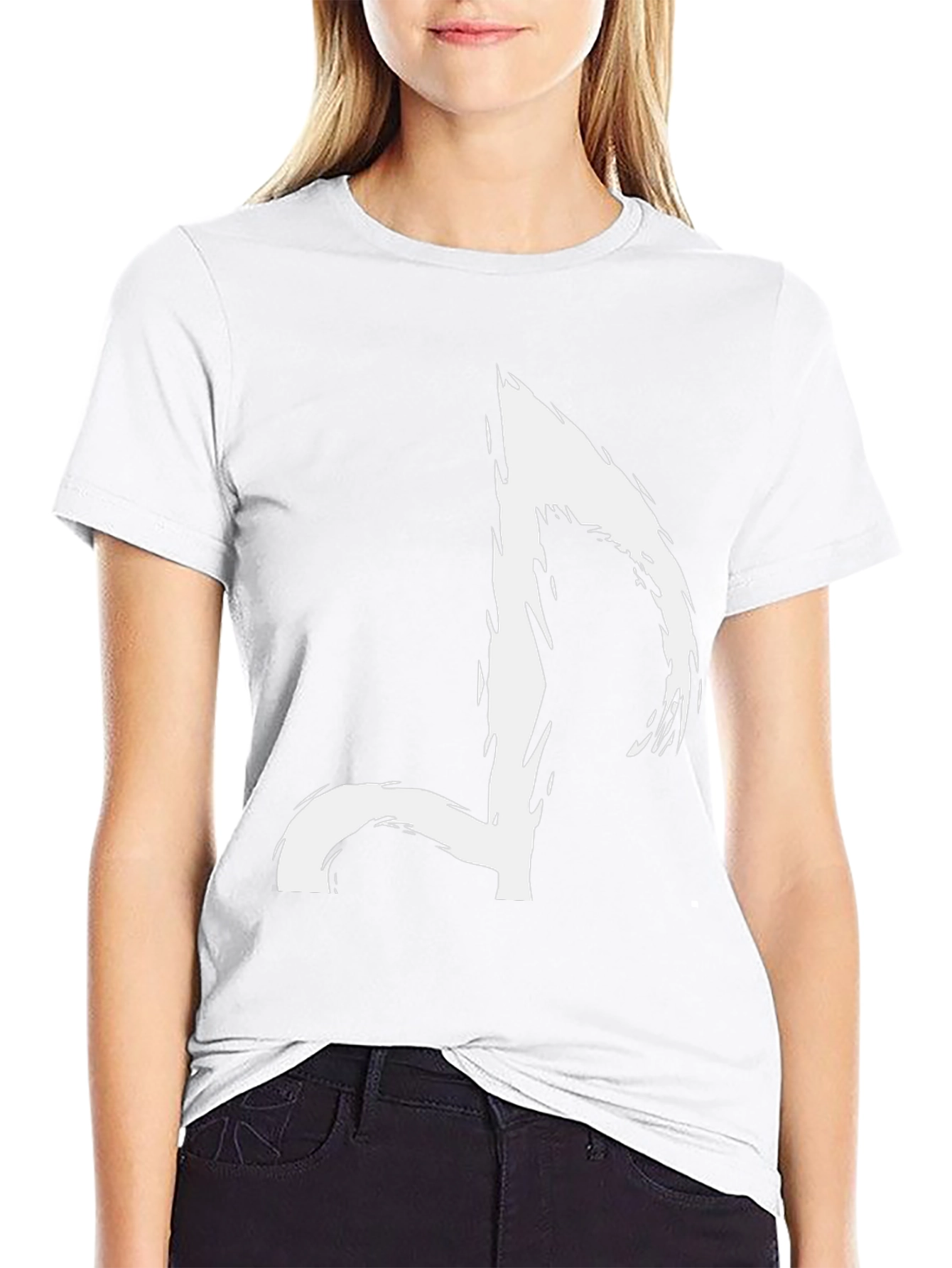 Abstract Music Note Graphic Tee - Black Casual T-Shirt