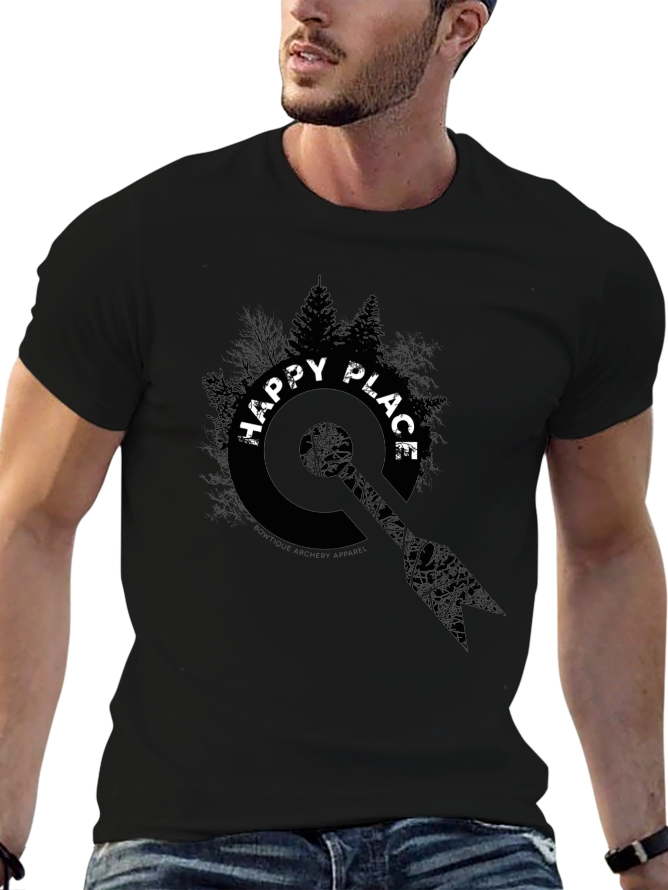 Happy Place Graphic Tee - Black Unisex Shirt