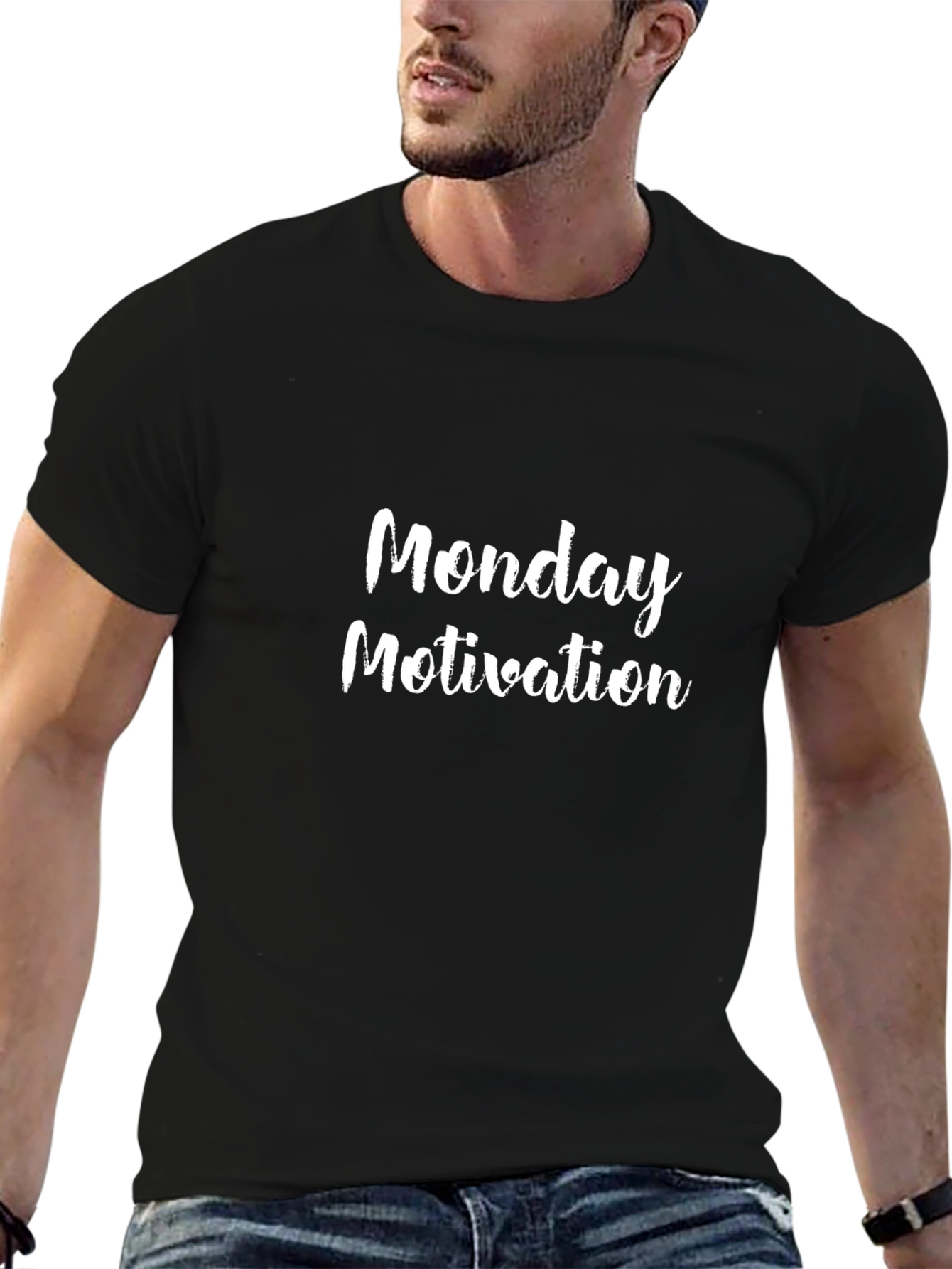Monday Motivation T-Shirt - Black Cotton Tee