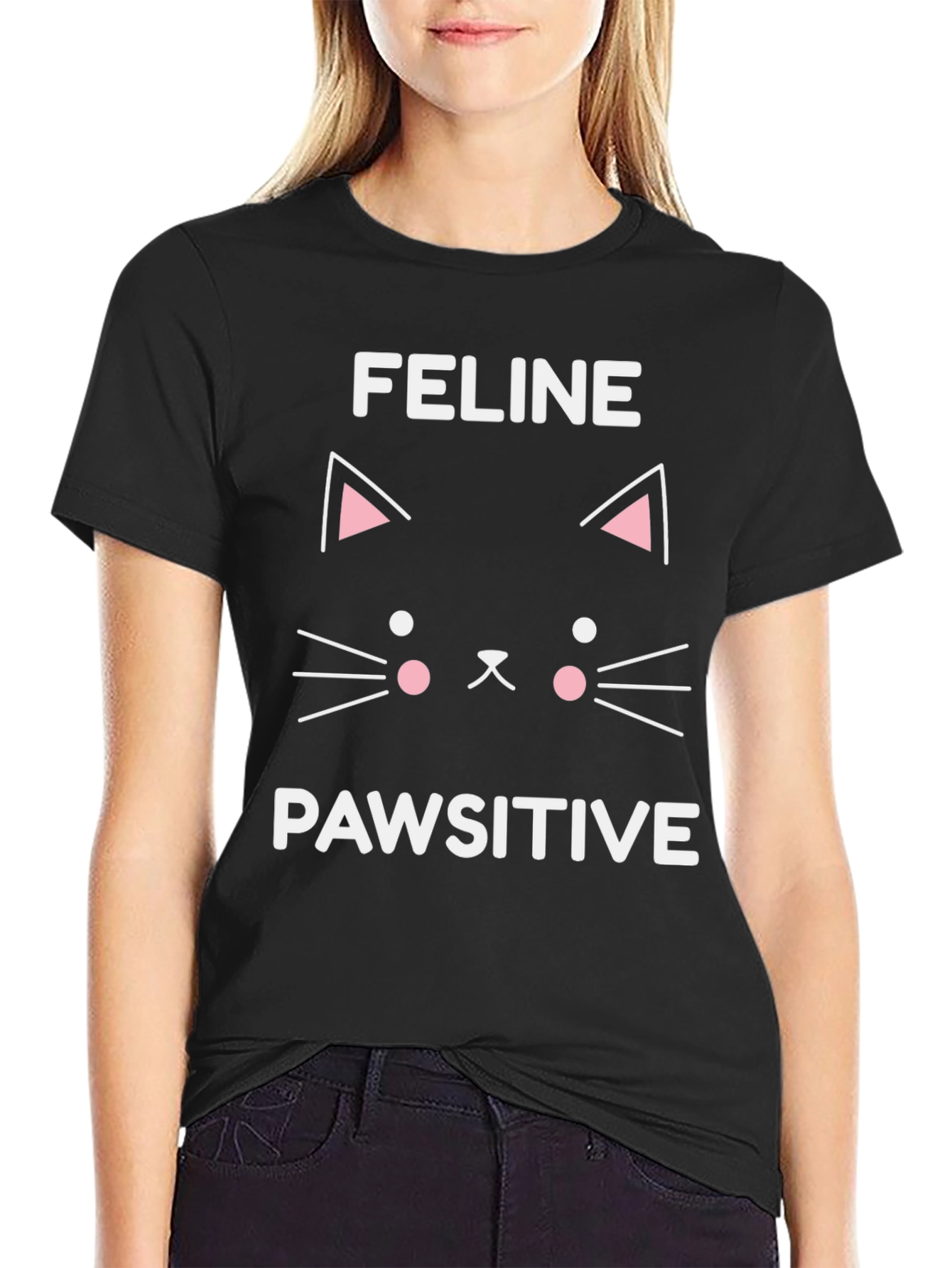 Feline Pawsitive Graphic Tee