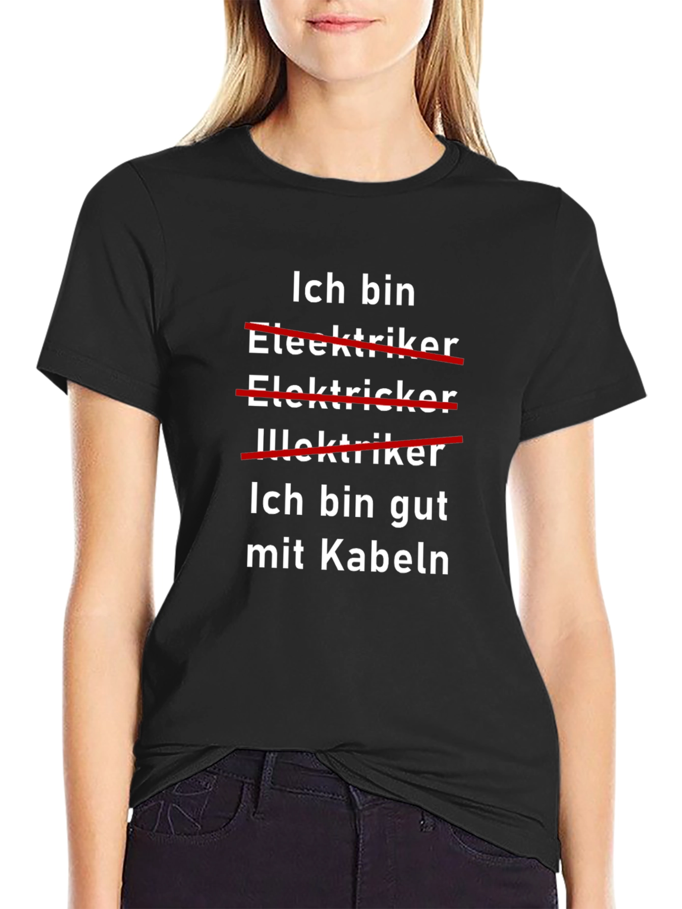 Ich Bin Gut Mit Kabeln Funny Electrician T-Shirt