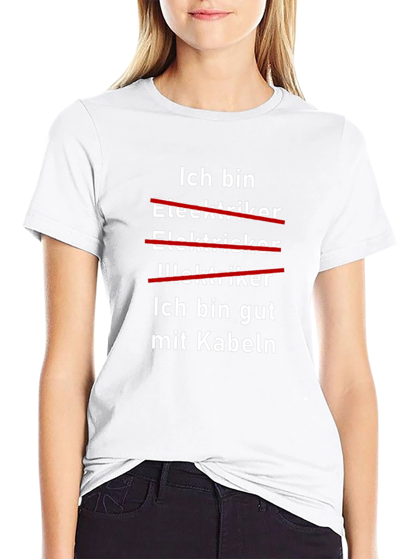 Ich Bin Gut Mit Kabeln Funny Electrician T-Shirt
