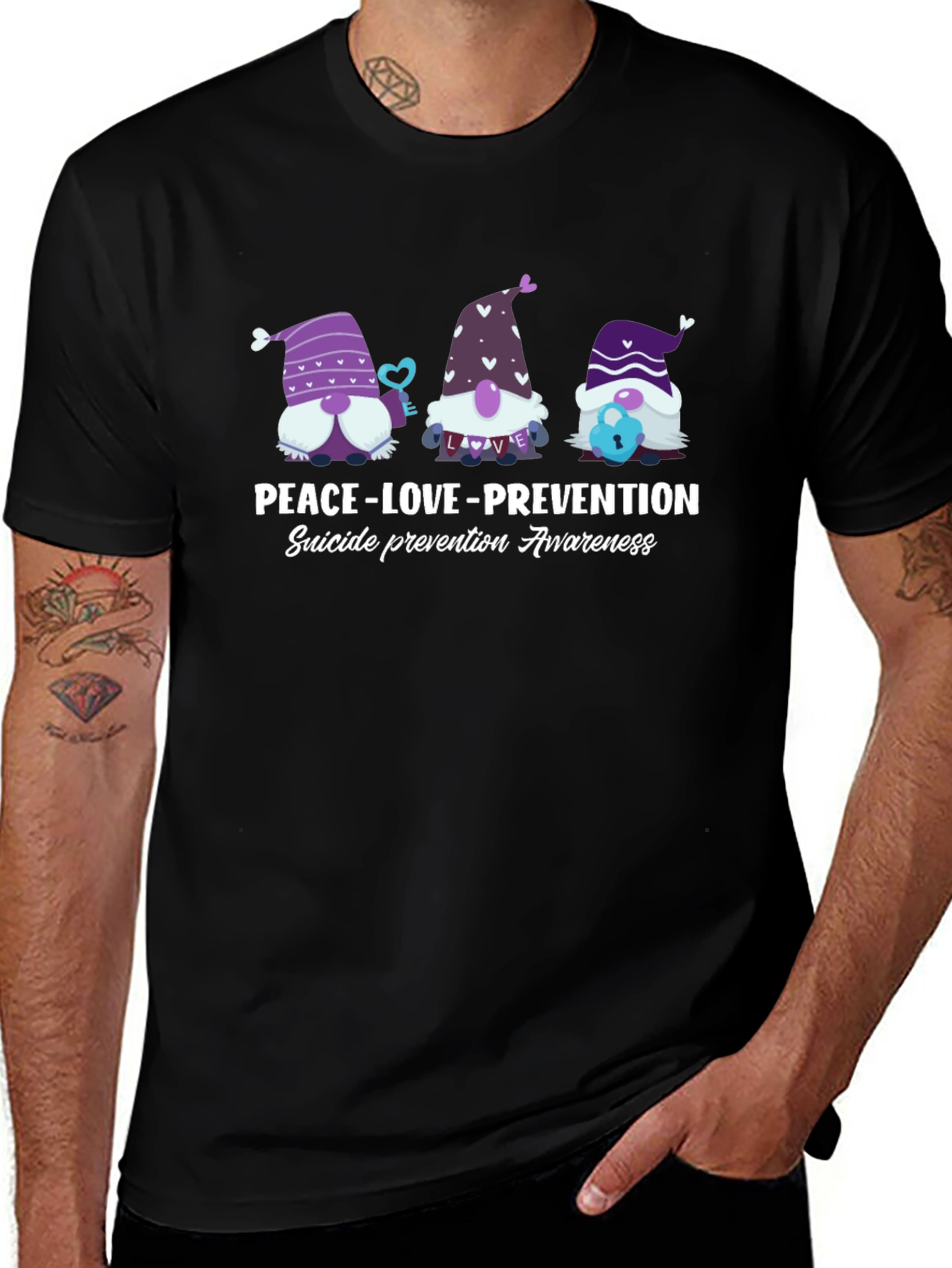 Peace Love Prevention Suicide Awareness Graphic Tee