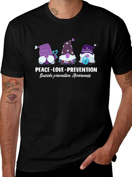 Peace Love Prevention Suicide Awareness Graphic Tee