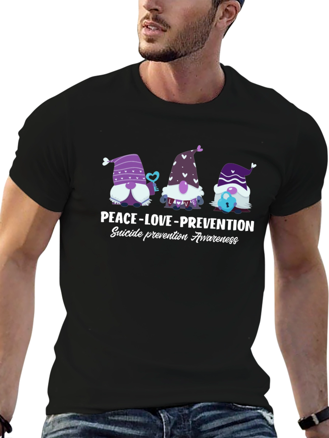 Peace Love Prevention Suicide Awareness Graphic Tee