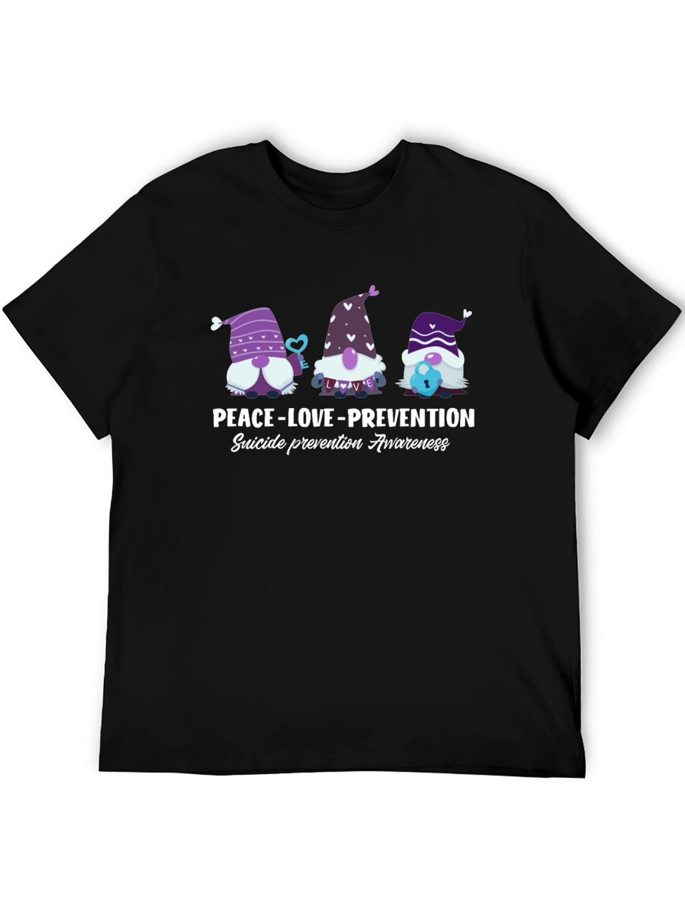 Peace Love Prevention Suicide Awareness Graphic Tee