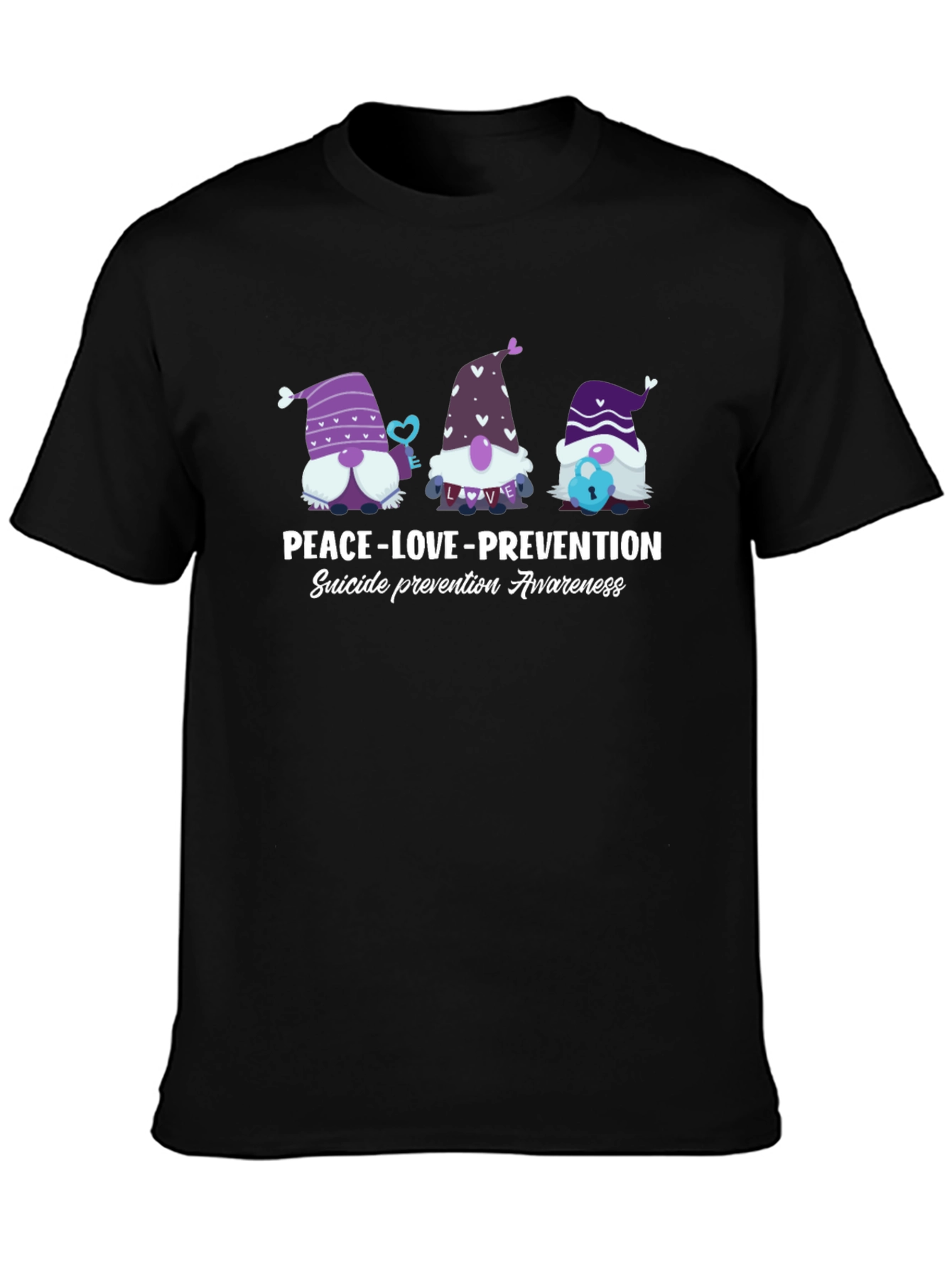 Peace Love Prevention Suicide Awareness Graphic Tee