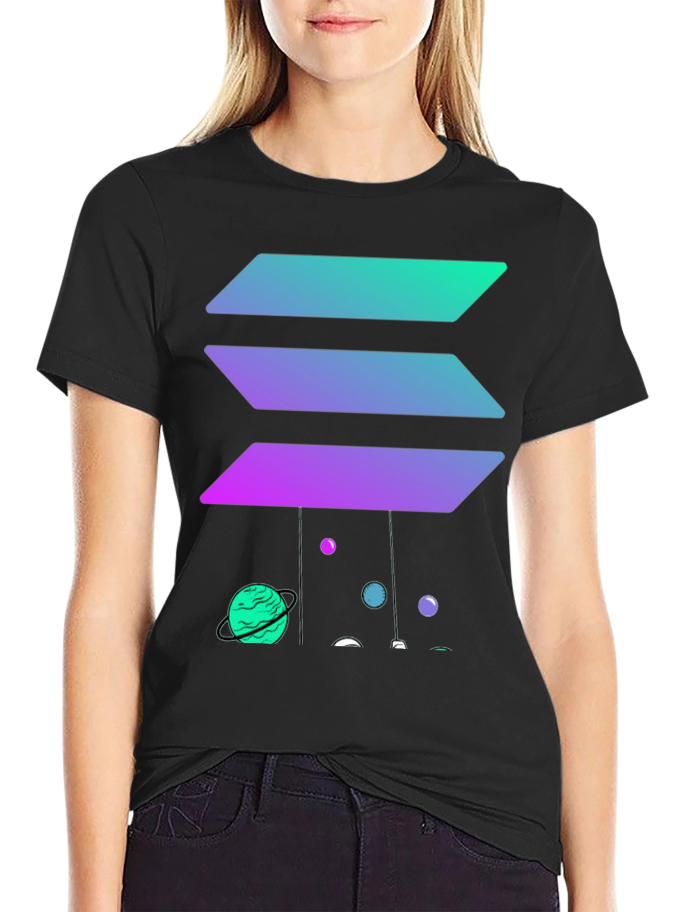 Solana Planets Black Tee