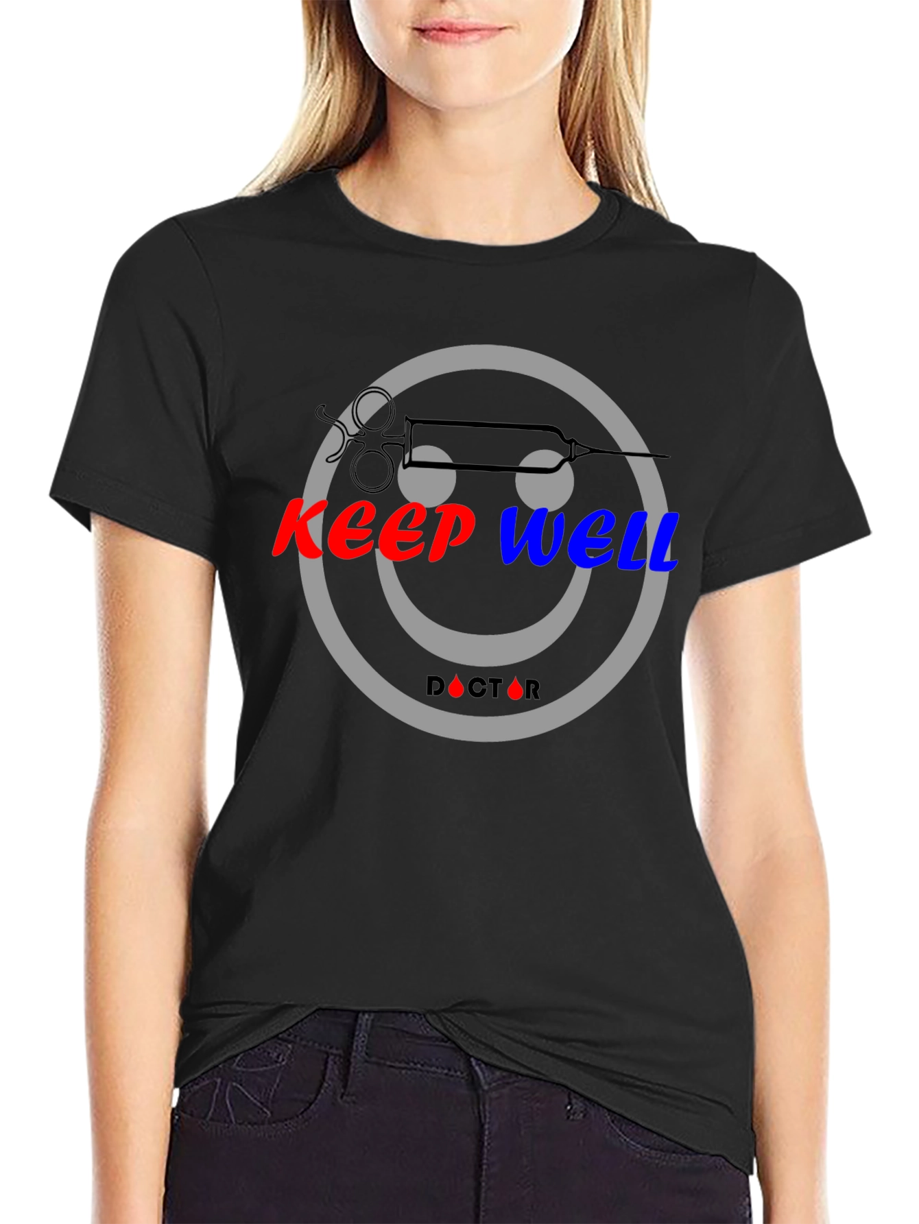 Keep Well Doctor Smiley Face Graphic Tee