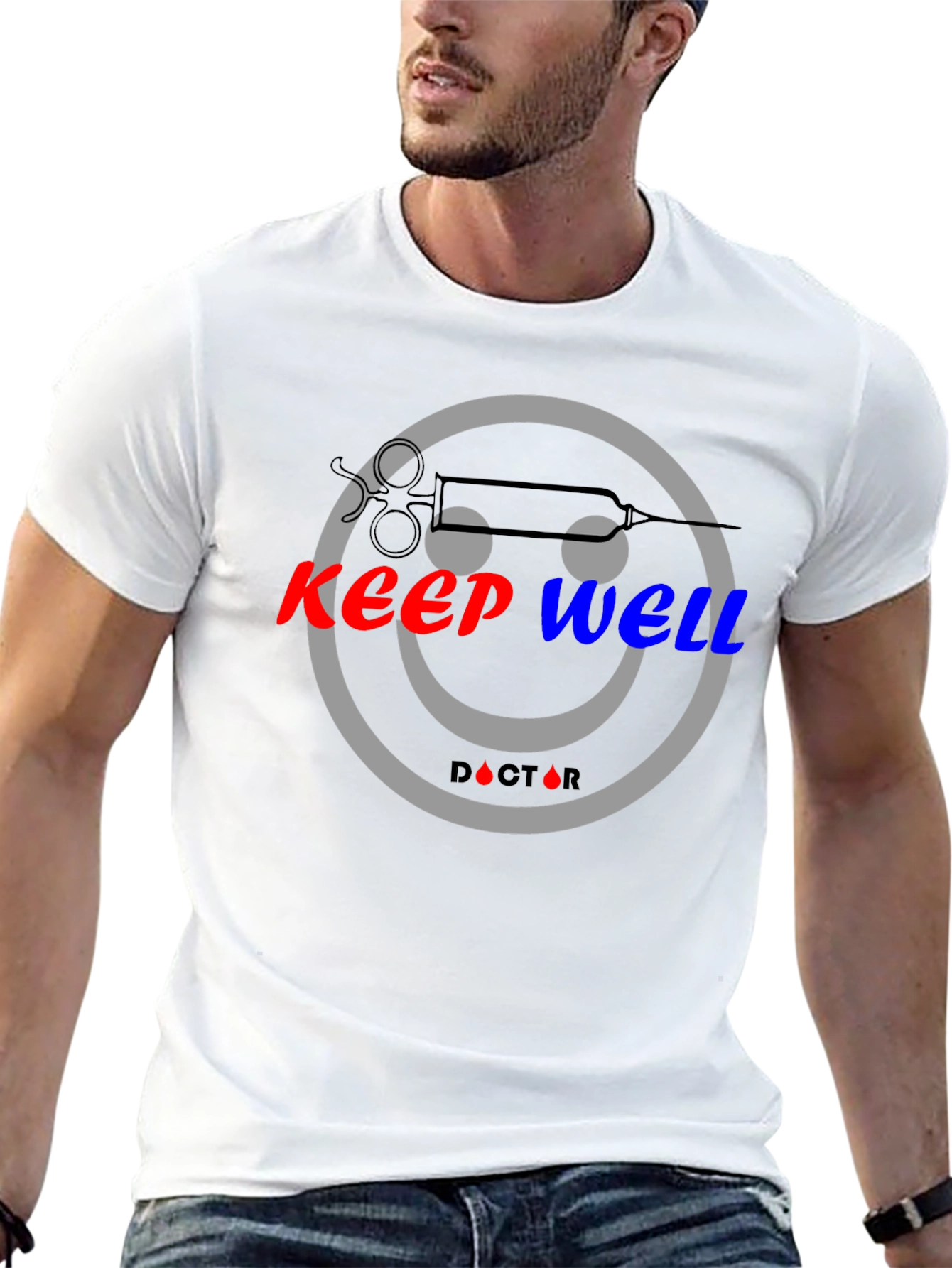 Keep Well Doctor Smiley Face Graphic Tee