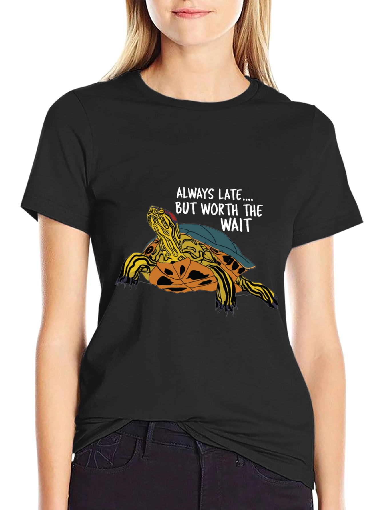 Always Late Turtle Graphic T-Shirt - Unisex Casual Top
