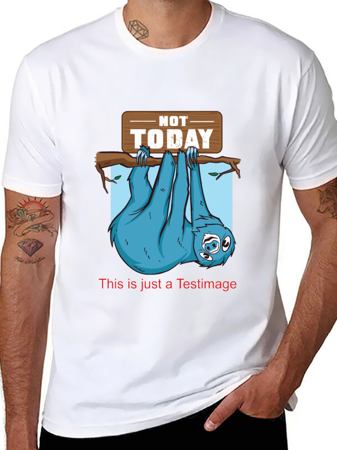 Not Today Sloth Graphic T-Shirt - Black