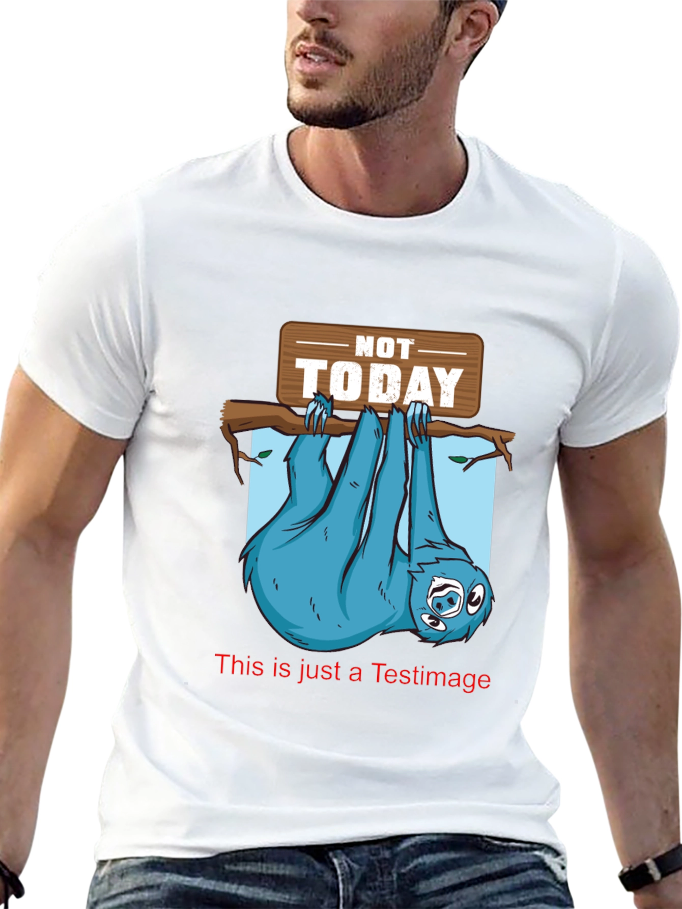 Not Today Sloth Graphic T-Shirt - Black