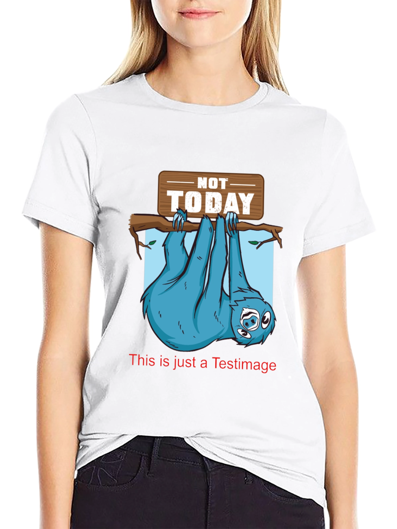 Not Today Sloth Graphic T-Shirt - Black