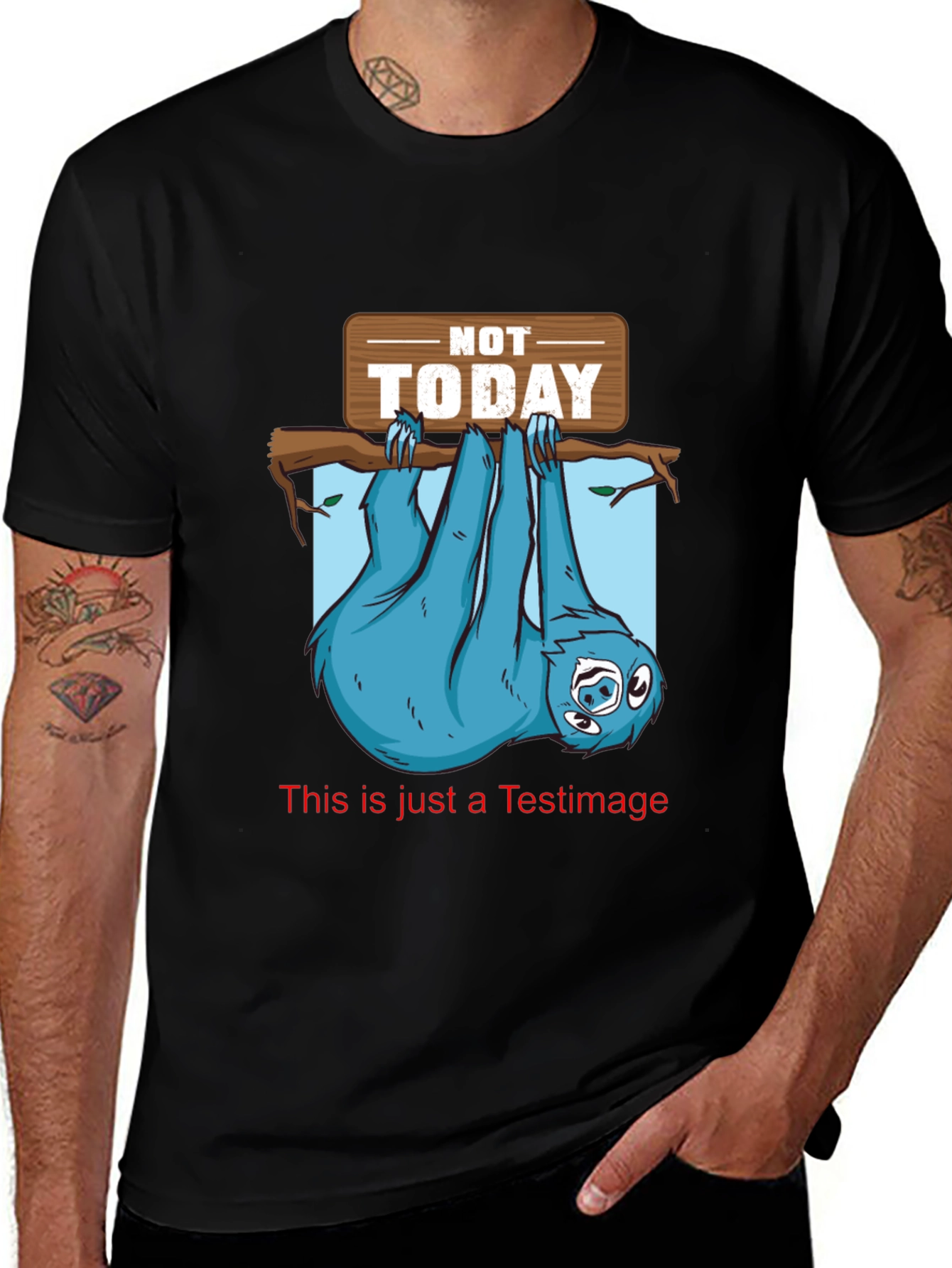 Not Today Sloth Graphic T-Shirt - Black