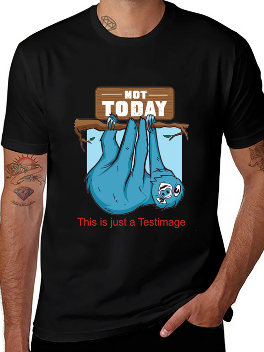Not Today Sloth Graphic T-Shirt - Black