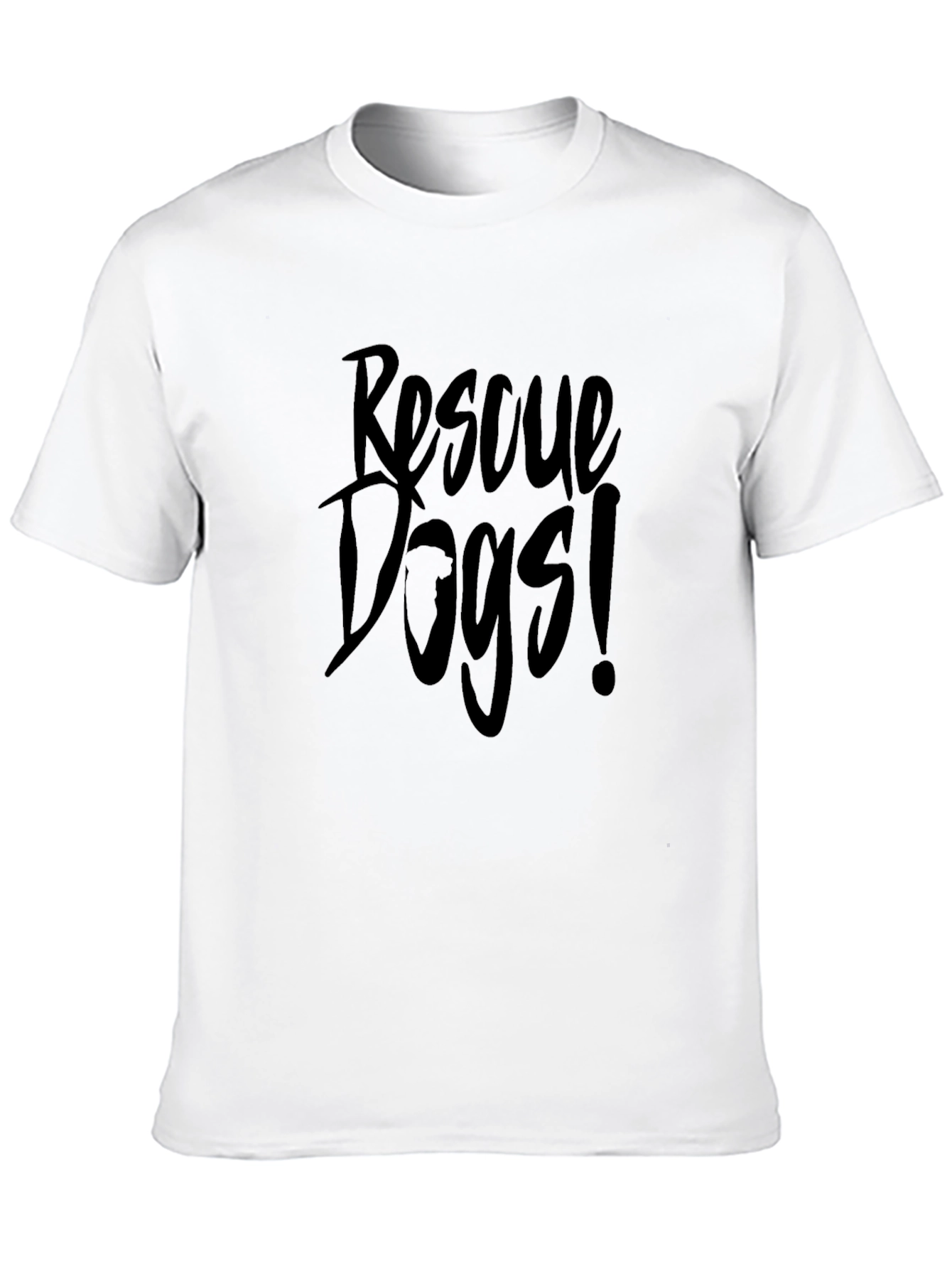 Rescue Dogs Graphic Tee - Black Cotton T-Shirt