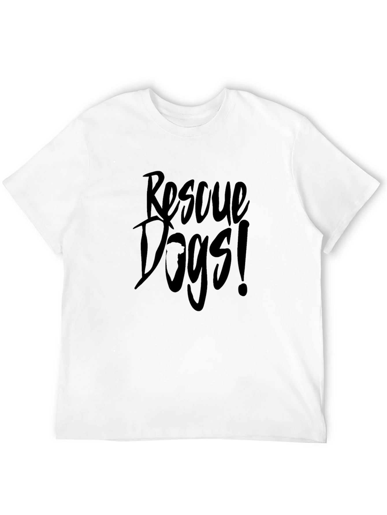 Rescue Dogs Graphic Tee - Black Cotton T-Shirt