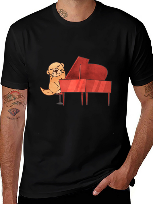 Otter Playing Piano Graphic Tee