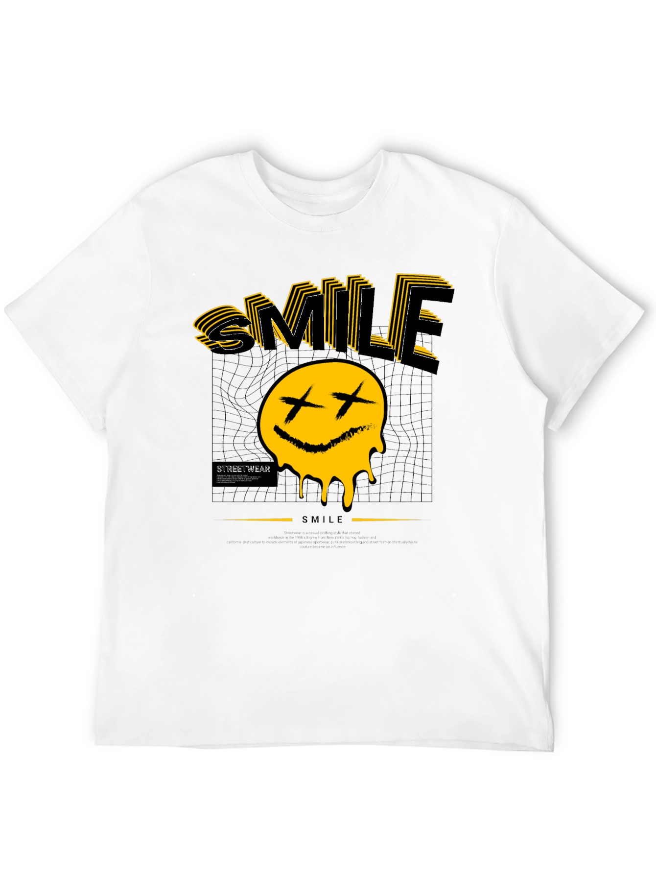 Smile Graphic Print Black T-Shirt