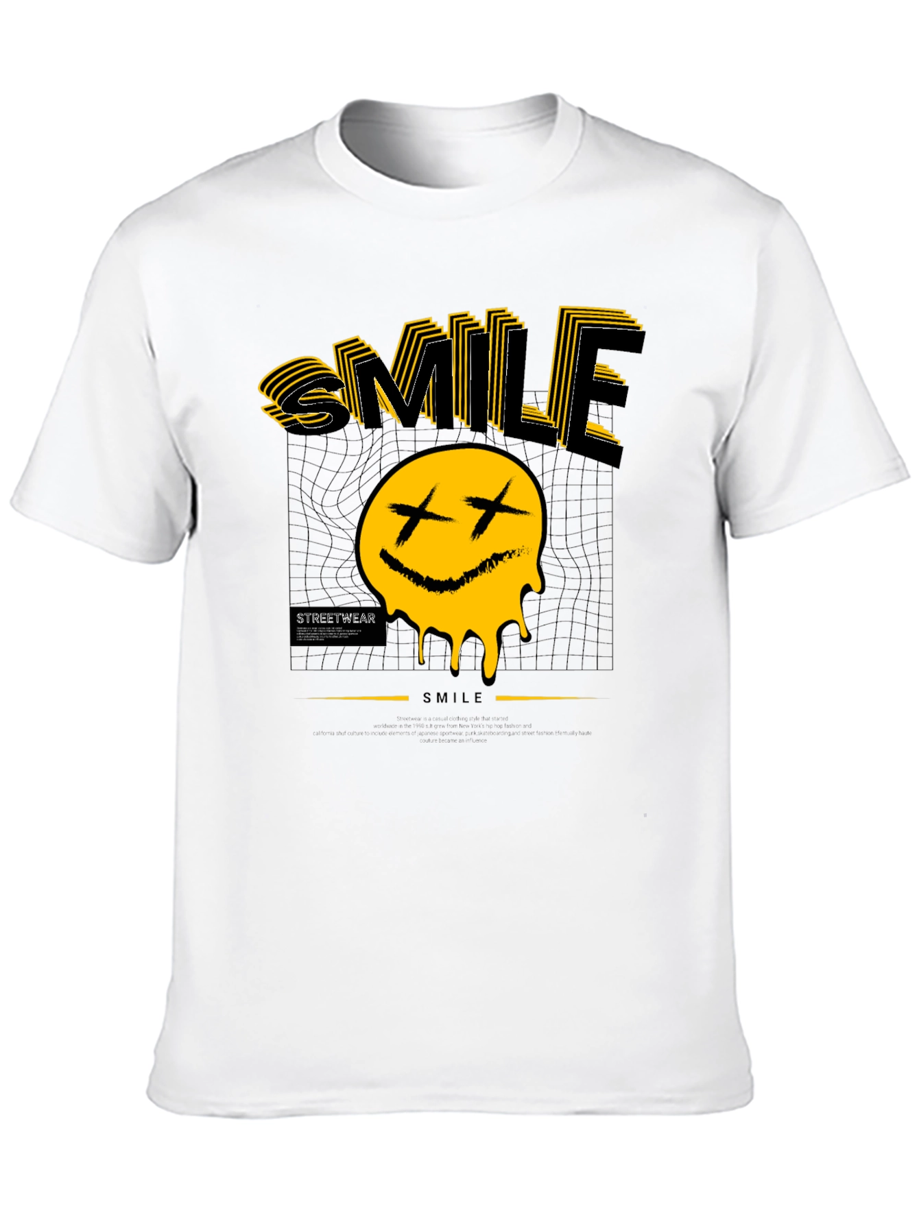 Smile Graphic Print Black T-Shirt