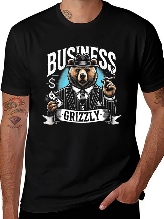Business Grizzly T-Shirt - Cool Bear Design